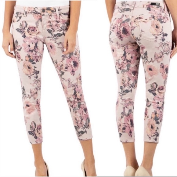 Kut from the Kloth Denim - Kut from the Kloth Lauren Crop Straight Leg Floral Print Jeans size 8